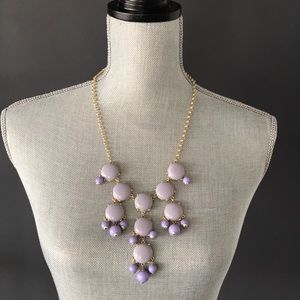J.Crew statement bubble necklace lilac/purple/gold